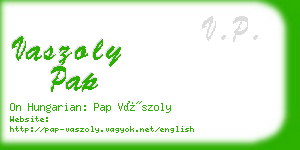 vaszoly pap business card